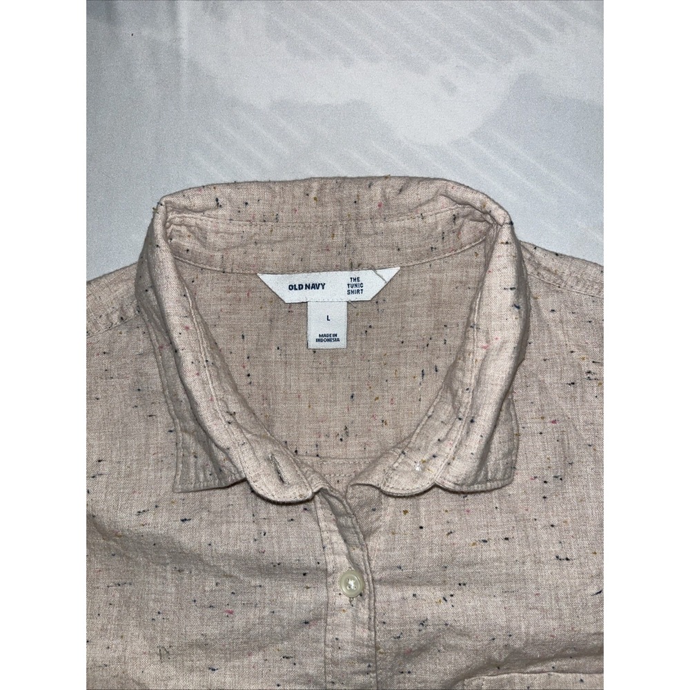 Cream colored w/ colorful speckles Womens Sz XL The Tunic Shirt by Old Navy long